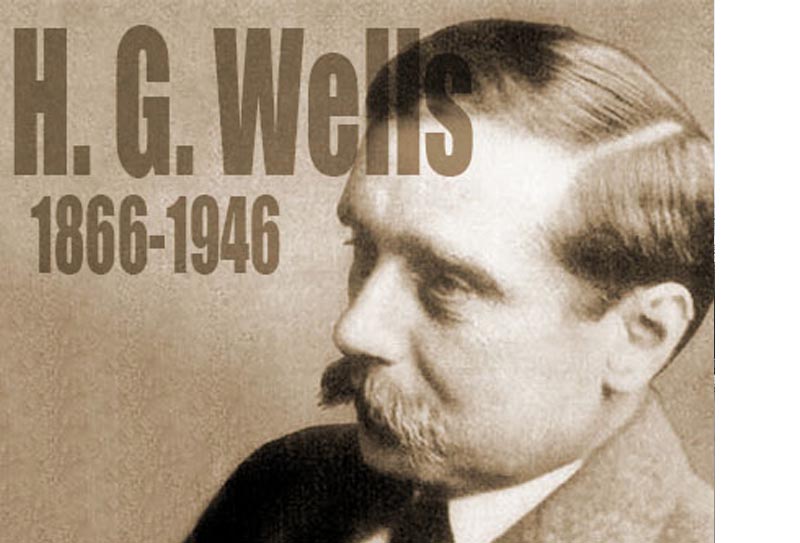 A photograph of the author HG Wells
